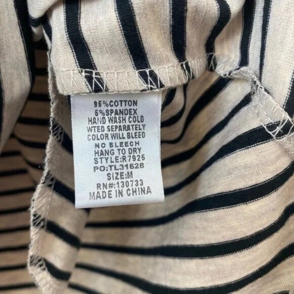 Altar'd State Stretch Cotton Striped Dress with Brown Faux Suede Accents - Picture 4 of 6